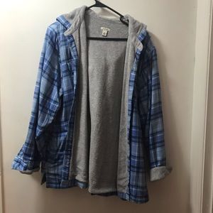 Fleece-lined hoodie in Arctic blue in XL Petite 🎃